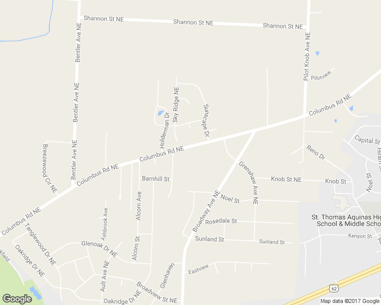 map of restaurants, bars, coffee shops, grocery stores, and more near 5524 Columbus Road Northeast in Louisville