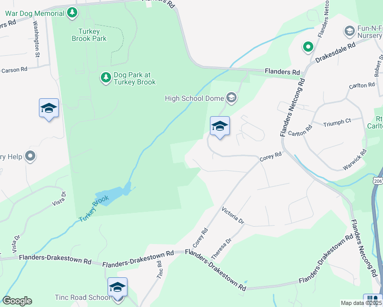 map of restaurants, bars, coffee shops, grocery stores, and more near 15 Schoolhouse Lane in Mount Olive