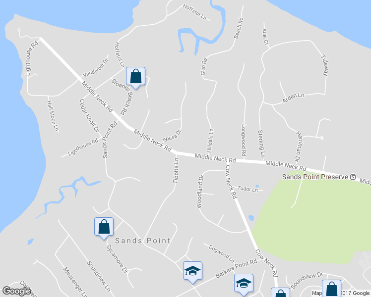map of restaurants, bars, coffee shops, grocery stores, and more near 4 Sousa Drive in Port Washington
