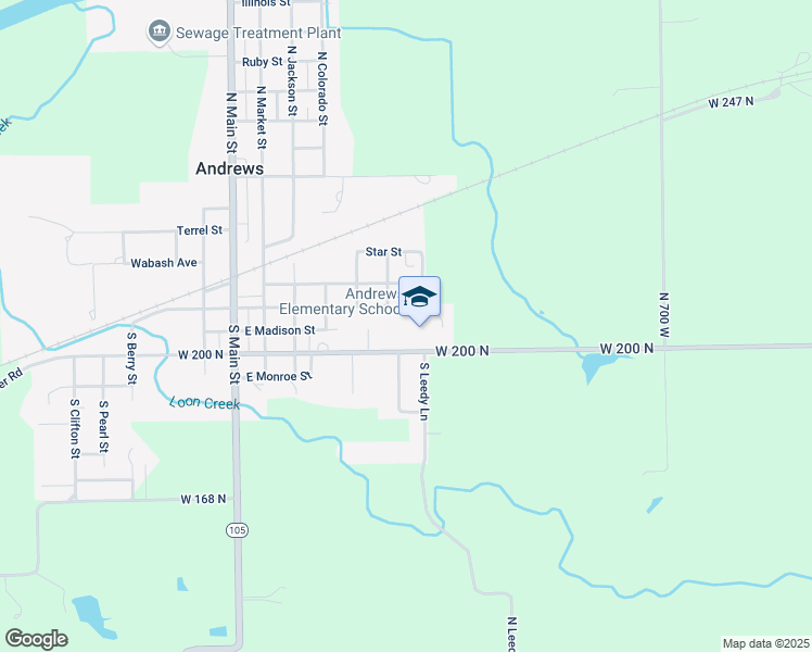 map of restaurants, bars, coffee shops, grocery stores, and more near 509 East Jefferson Street in Andrews