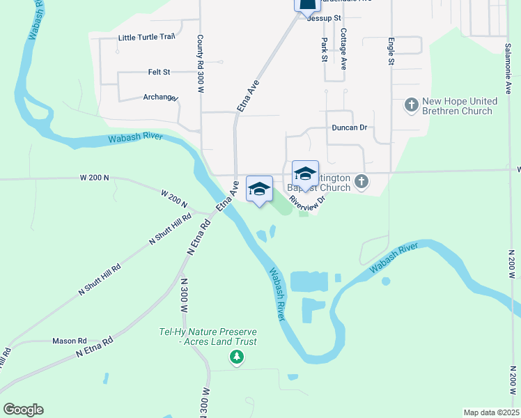 map of restaurants, bars, coffee shops, grocery stores, and more near 2485 Waterworks Road in Huntington