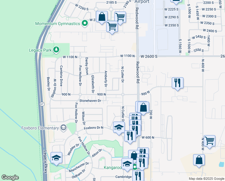 map of restaurants, bars, coffee shops, grocery stores, and more near 843West Hexham Drive in North Salt Lake