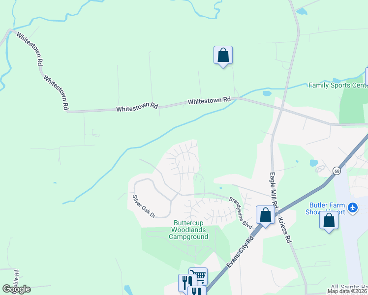 map of restaurants, bars, coffee shops, grocery stores, and more near 1082 Silver Oak Drive in Renfrew