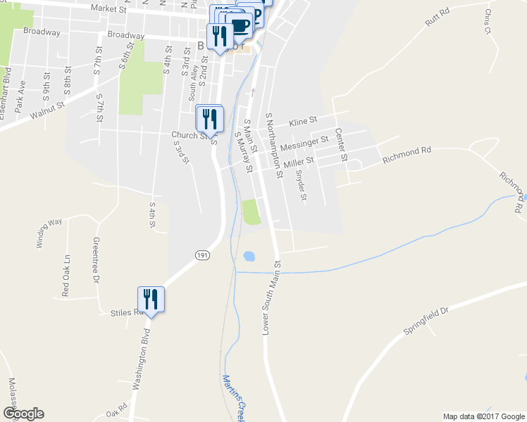 map of restaurants, bars, coffee shops, grocery stores, and more near 684 South Main Street in Bangor