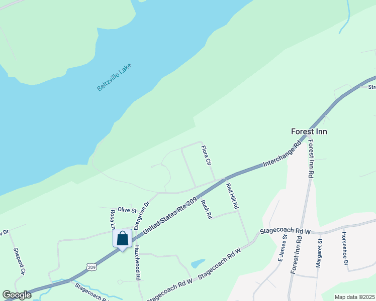 map of restaurants, bars, coffee shops, grocery stores, and more near 170 Flora Circle in Lehighton