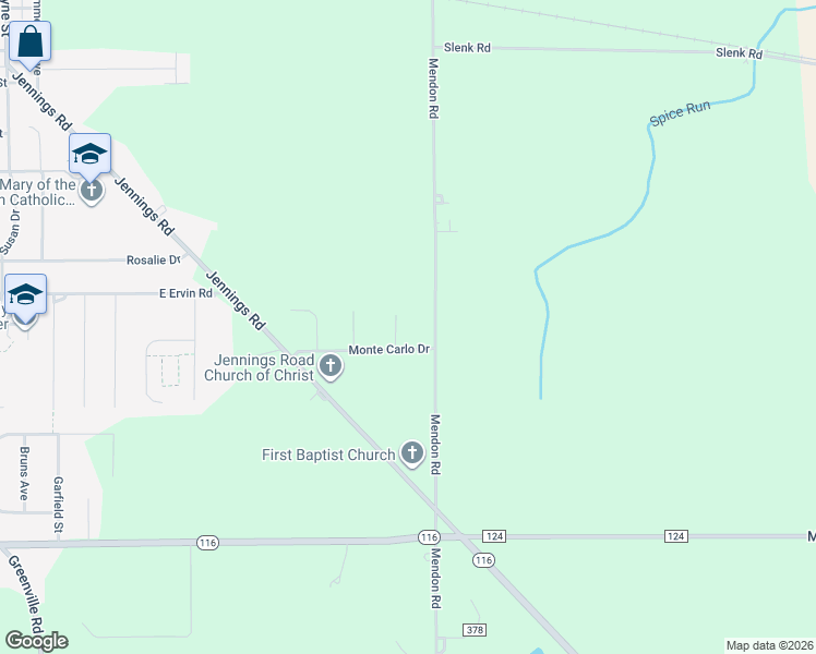 map of restaurants, bars, coffee shops, grocery stores, and more near 1020 Silverado Drive in Van Wert