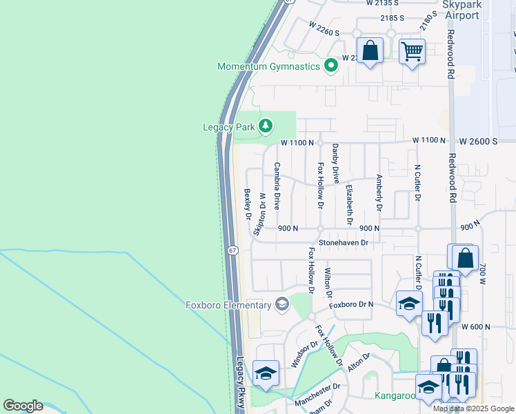 map of restaurants, bars, coffee shops, grocery stores, and more near 953 Skipton Drive West in North Salt Lake