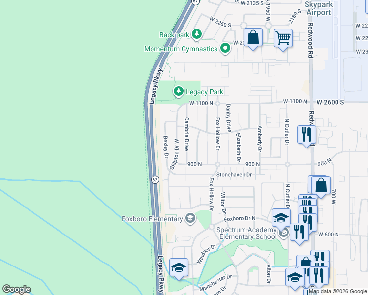 map of restaurants, bars, coffee shops, grocery stores, and more near 953 Cambria Drive in North Salt Lake