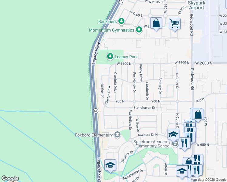 map of restaurants, bars, coffee shops, grocery stores, and more near 953 Cambria Drive in North Salt Lake
