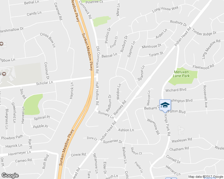 map of restaurants, bars, coffee shops, grocery stores, and more near 21 Radburn Drive in Commack