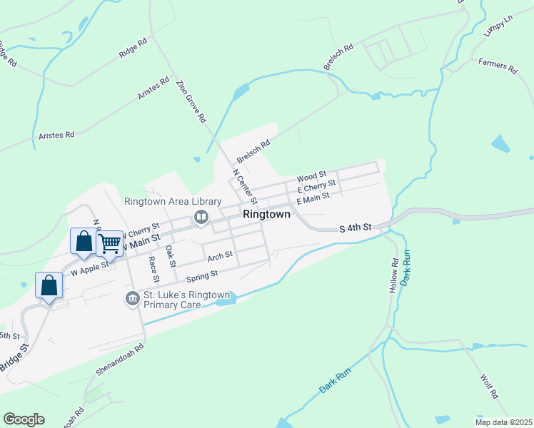 map of restaurants, bars, coffee shops, grocery stores, and more near in Ringtown