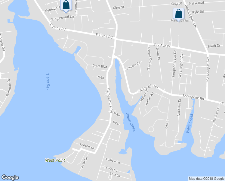 map of restaurants, bars, coffee shops, grocery stores, and more near 31 Rampasture Road in Hampton Bays