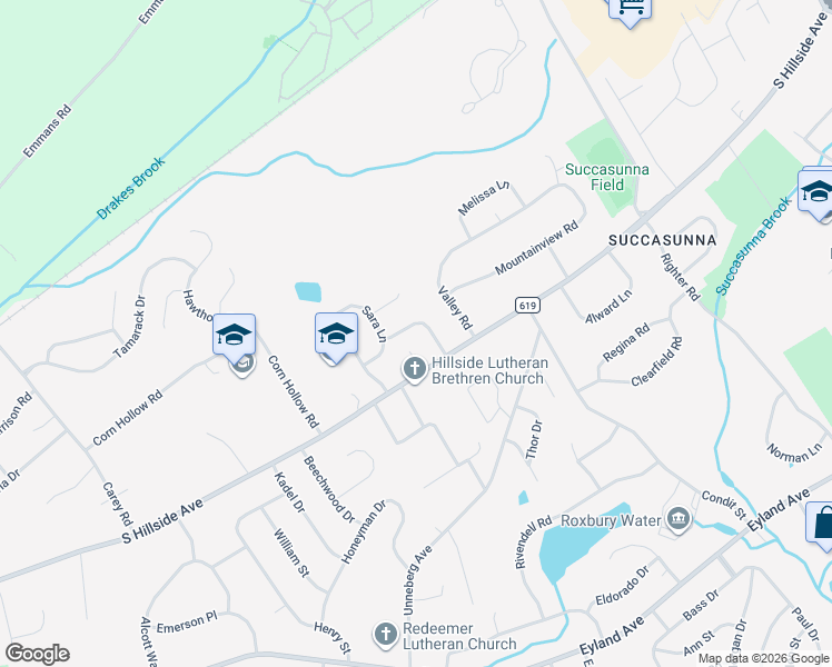 map of restaurants, bars, coffee shops, grocery stores, and more near 8 Kelly Drive in Roxbury Township
