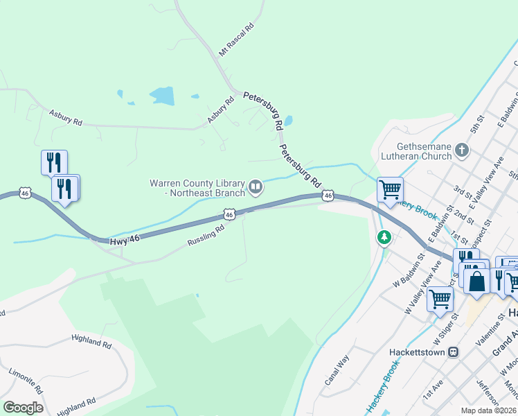 map of restaurants, bars, coffee shops, grocery stores, and more near in Independence Township