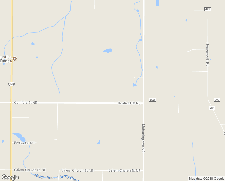 map of restaurants, bars, coffee shops, grocery stores, and more near 16339 Cenfield Street Northeast in Alliance