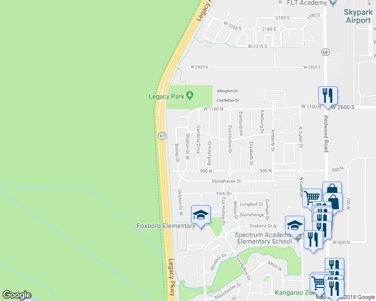 map of restaurants, bars, coffee shops, grocery stores, and more near 998 Skipton Drive in North Salt Lake