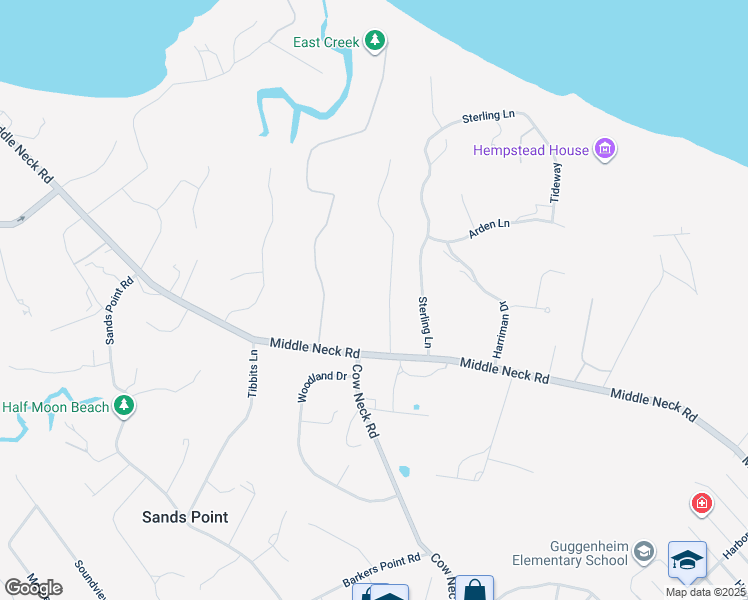 map of restaurants, bars, coffee shops, grocery stores, and more near 18 Longwood Road in Port Washington