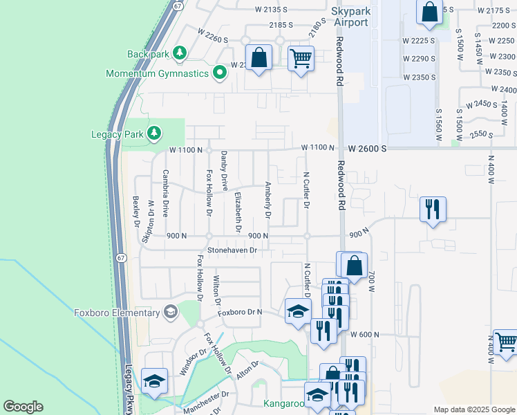 map of restaurants, bars, coffee shops, grocery stores, and more near 954 North Picadilly Court in North Salt Lake