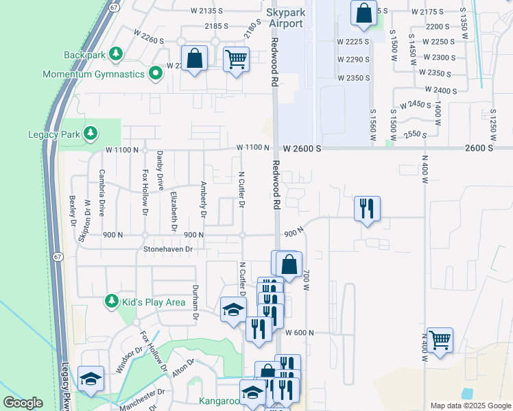 map of restaurants, bars, coffee shops, grocery stores, and more near 950 North Cutler Drive in North Salt Lake