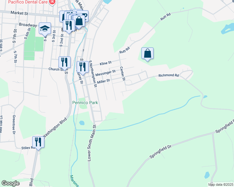 map of restaurants, bars, coffee shops, grocery stores, and more near 651 Blue Ridge Avenue in Bangor