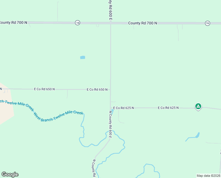 map of restaurants, bars, coffee shops, grocery stores, and more near 6500 North County Road 600 East in Twelve Mile