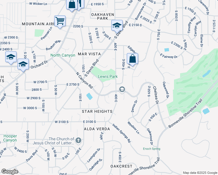 map of restaurants, bars, coffee shops, grocery stores, and more near 310 Maxine Circle in Bountiful