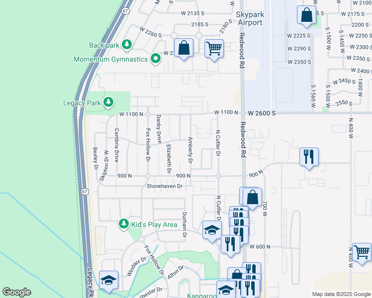 map of restaurants, bars, coffee shops, grocery stores, and more near 979 Amberly Drive in North Salt Lake