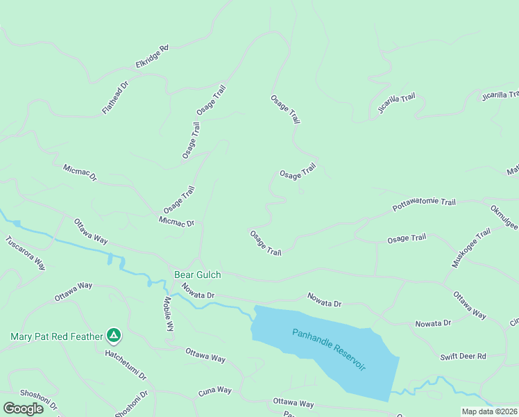 map of restaurants, bars, coffee shops, grocery stores, and more near 1367 Osage Trail in Red Feather Lakes