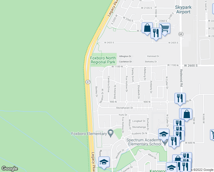 map of restaurants, bars, coffee shops, grocery stores, and more near 987 Cambria Drive in North Salt Lake