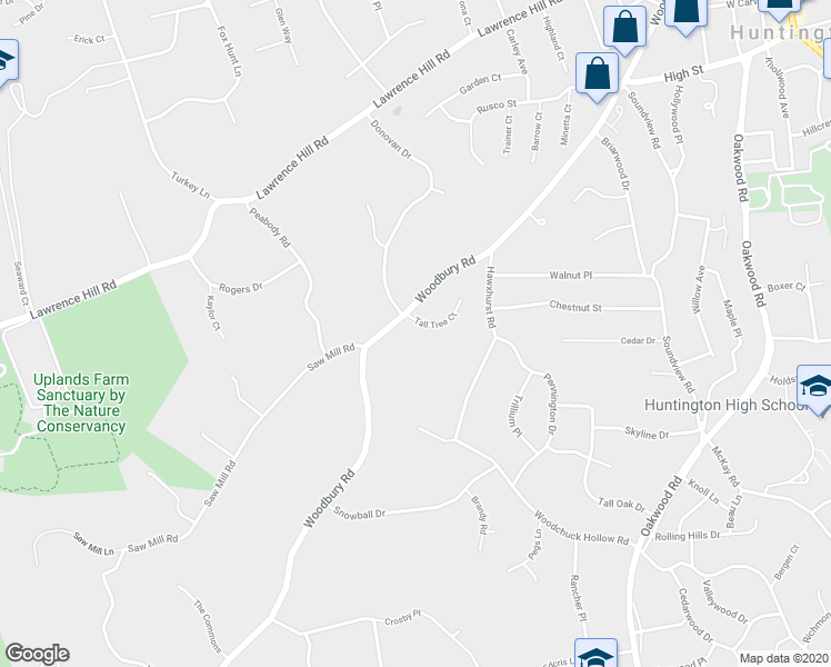 map of restaurants, bars, coffee shops, grocery stores, and more near 4 Tall Tree Court in Cold Spring Harbor