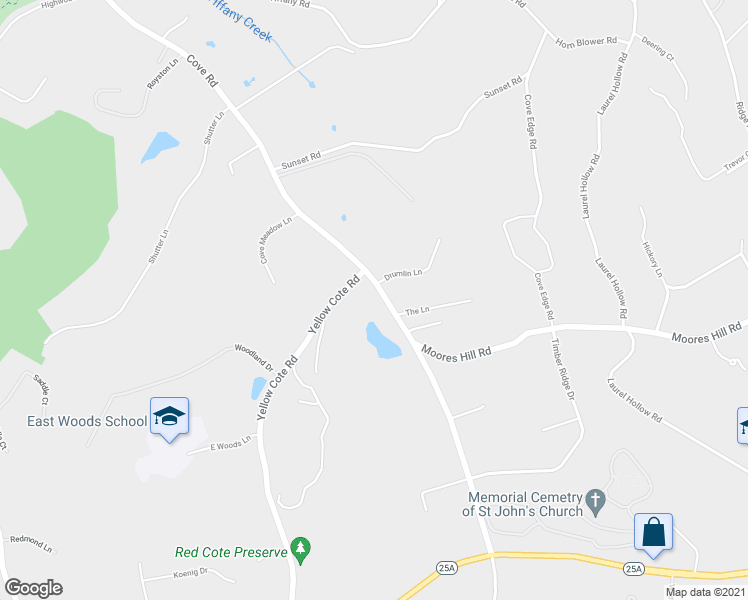 map of restaurants, bars, coffee shops, grocery stores, and more near 195 Cove Road in Oyster Bay