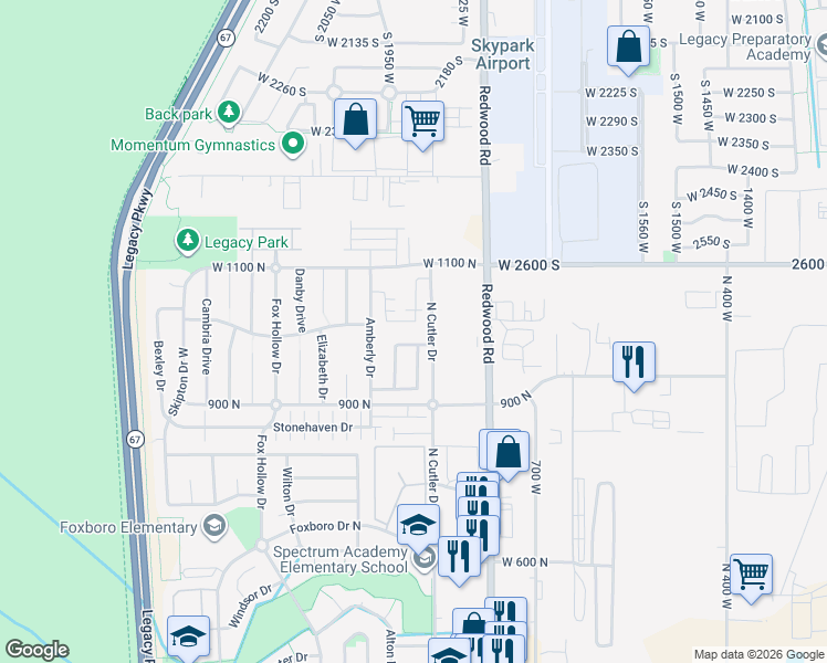map of restaurants, bars, coffee shops, grocery stores, and more near 841 Wilstead Drive in North Salt Lake