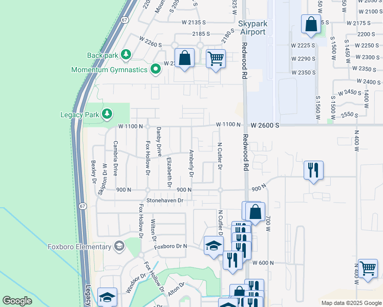 map of restaurants, bars, coffee shops, grocery stores, and more near 997 Amberly Drive in North Salt Lake