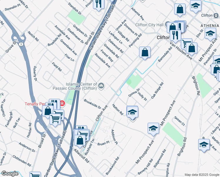 map of restaurants, bars, coffee shops, grocery stores, and more near 231 Starmond Avenue in Clifton