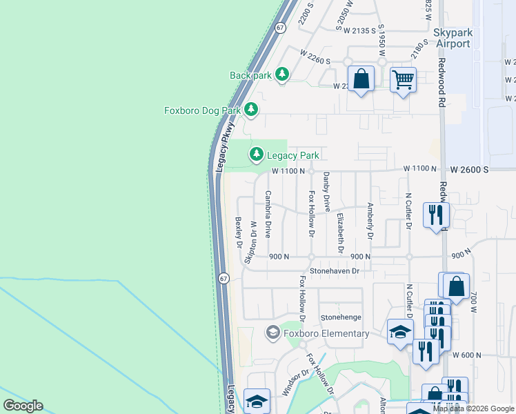 map of restaurants, bars, coffee shops, grocery stores, and more near 1016 Skipton Drive West in North Salt Lake