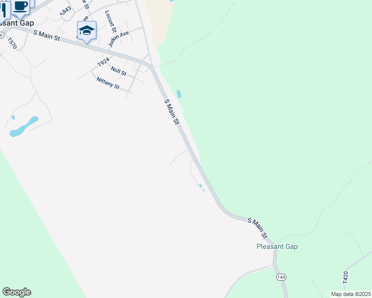 map of restaurants, bars, coffee shops, grocery stores, and more near 506 South Main Street in Pleasant Gap