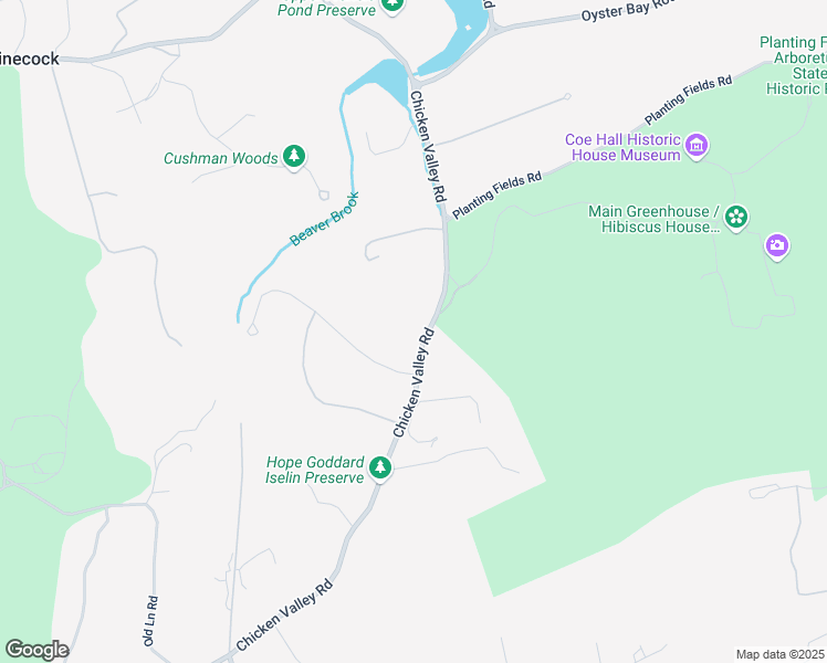 map of restaurants, bars, coffee shops, grocery stores, and more near 550 Chicken Valley Road in Locust Valley