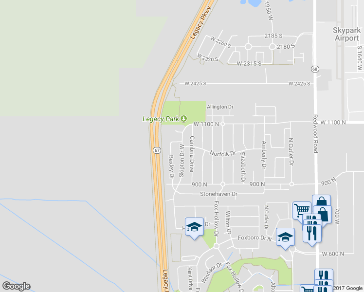 map of restaurants, bars, coffee shops, grocery stores, and more near 1002 Skipton Drive in North Salt Lake