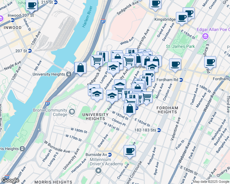 map of restaurants, bars, coffee shops, grocery stores, and more near 2274 Doctor Martin Luther King Junior Boulevard in Bronx