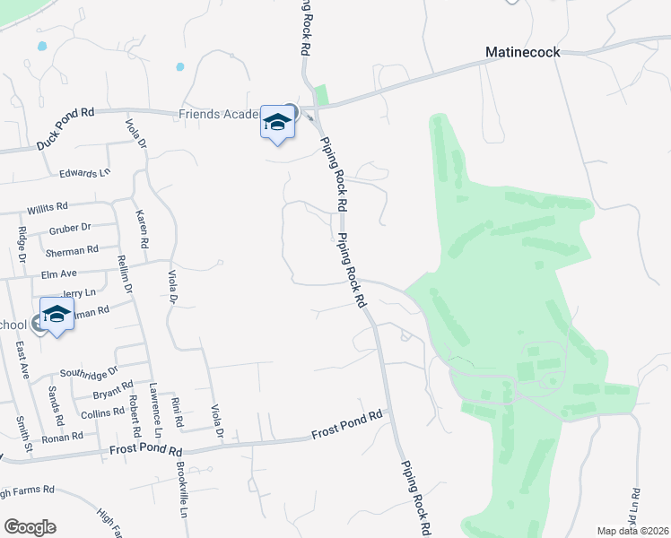 map of restaurants, bars, coffee shops, grocery stores, and more near 125 Piping Rock Road in Locust Valley