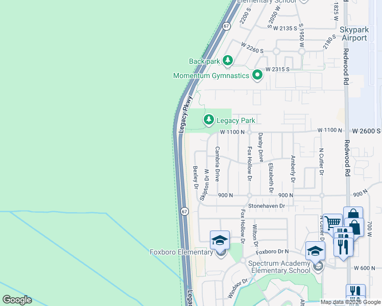 map of restaurants, bars, coffee shops, grocery stores, and more near 1029 Bexley Drive in North Salt Lake