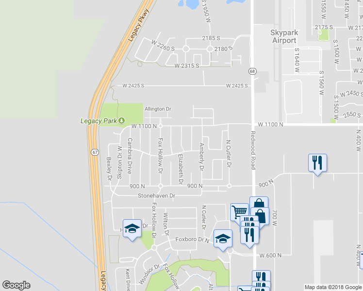map of restaurants, bars, coffee shops, grocery stores, and more near 1019 Newham Court in North Salt Lake