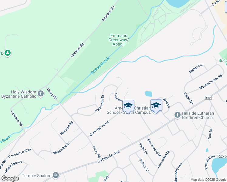 map of restaurants, bars, coffee shops, grocery stores, and more near 2 Magnolia Court in Roxbury Township