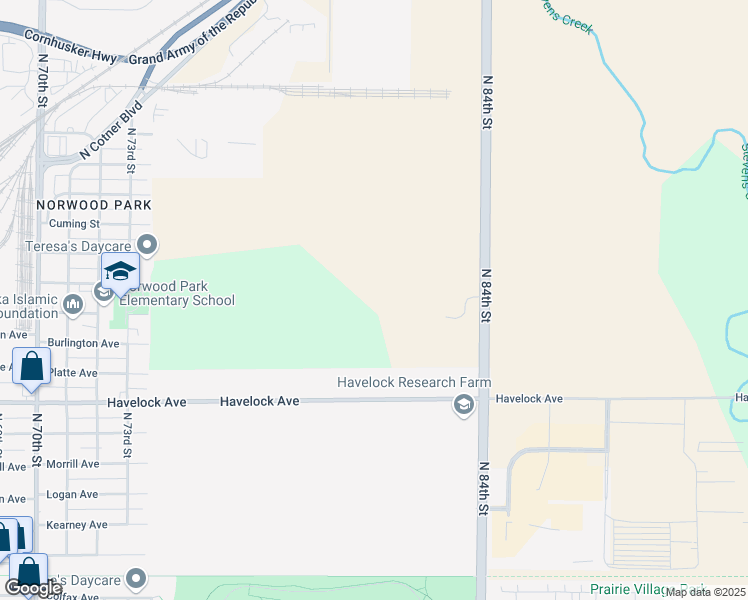 map of restaurants, bars, coffee shops, grocery stores, and more near in Lincoln