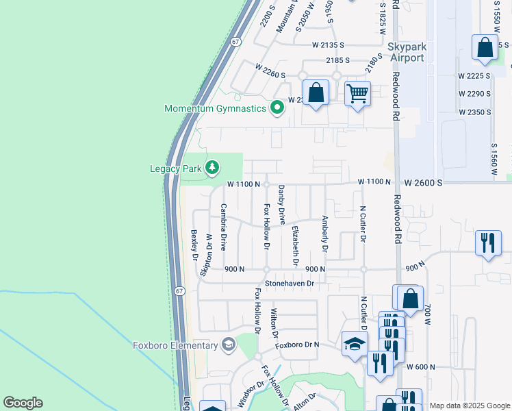 map of restaurants, bars, coffee shops, grocery stores, and more near 1052 Chidester Drive in North Salt Lake