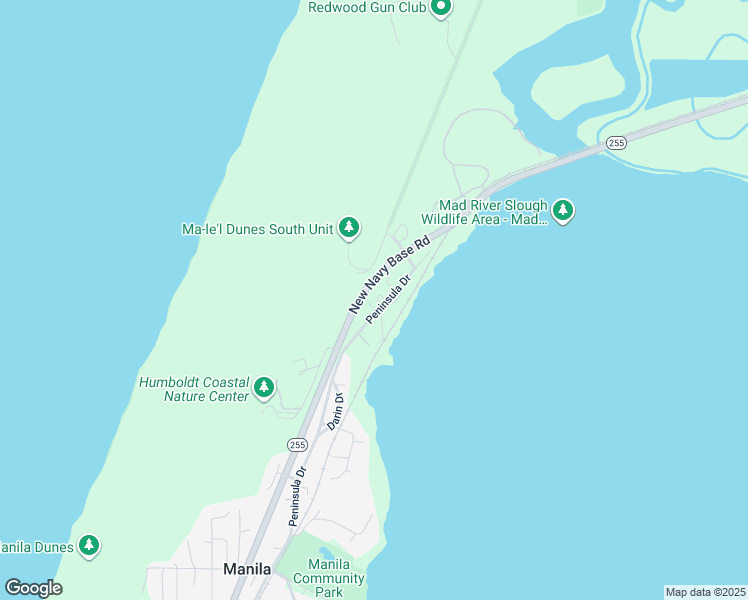 map of restaurants, bars, coffee shops, grocery stores, and more near 2232 Peninsula Drive in Arcata
