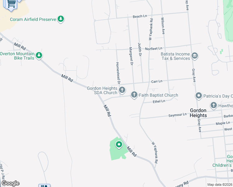map of restaurants, bars, coffee shops, grocery stores, and more near 20 Teller Avenue in Coram