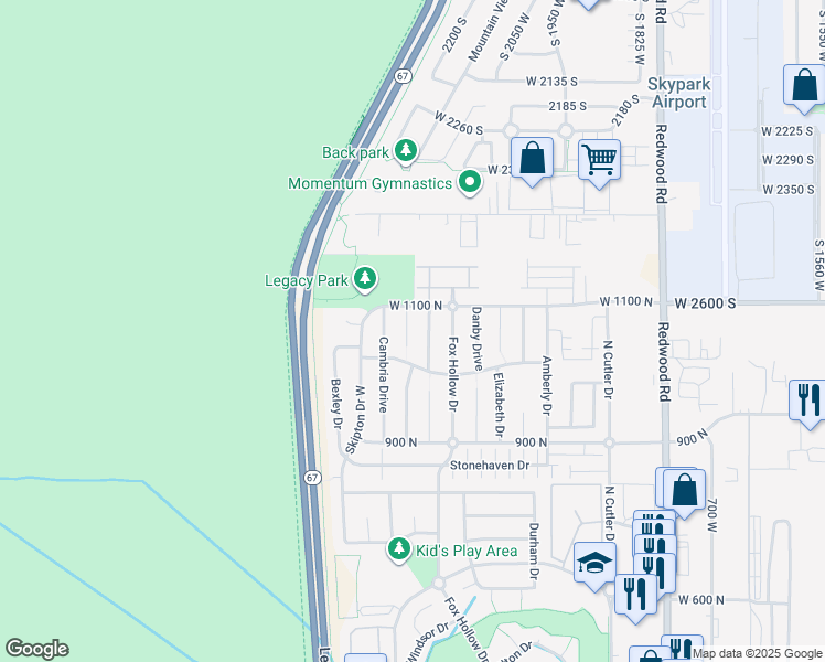 map of restaurants, bars, coffee shops, grocery stores, and more near 1066 Bellingham Court in North Salt Lake