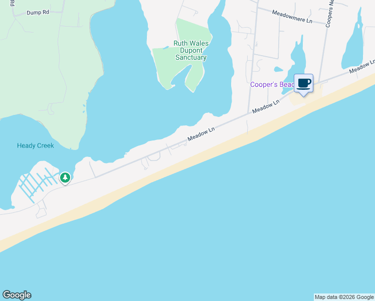 map of restaurants, bars, coffee shops, grocery stores, and more near 576 Meadow Lane in Southampton