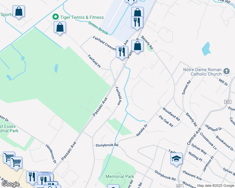 map of restaurants, bars, coffee shops, grocery stores, and more near 780 Passaic Avenue in West Caldwell